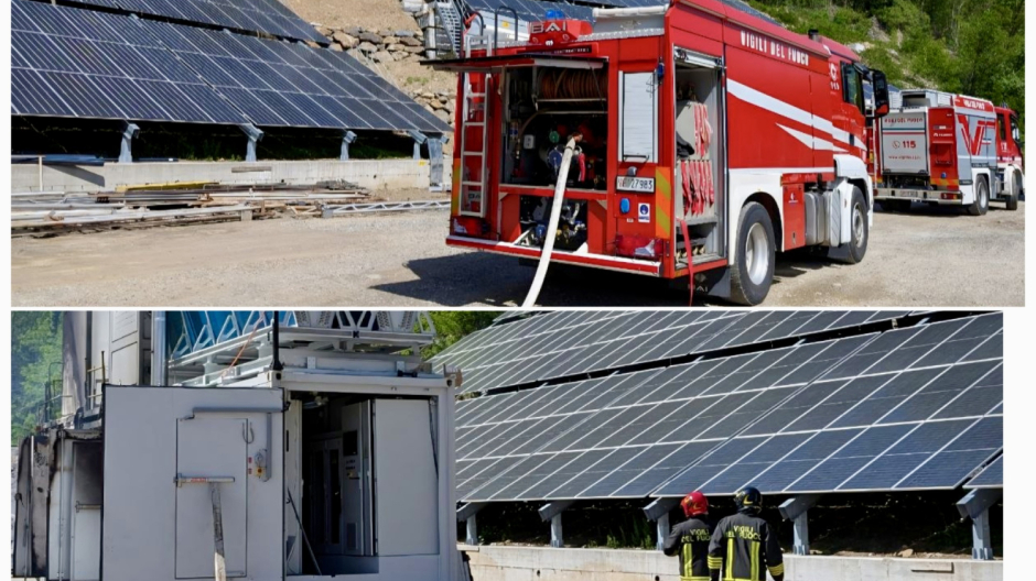 Principio di incendio a impianto per la produzione di idrogeno. Una persona al Dea