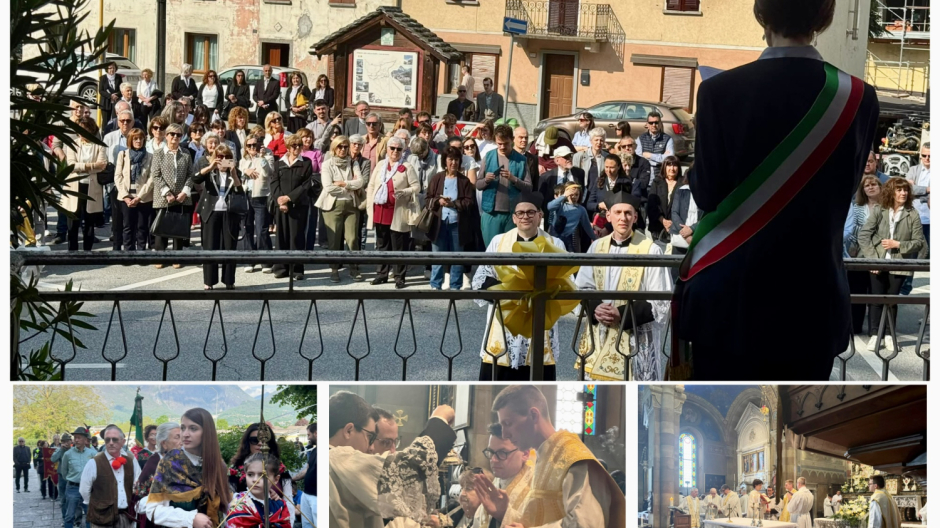 Festa per i due nuovi sacerdoti: Masera in piazza per la prima Messa 