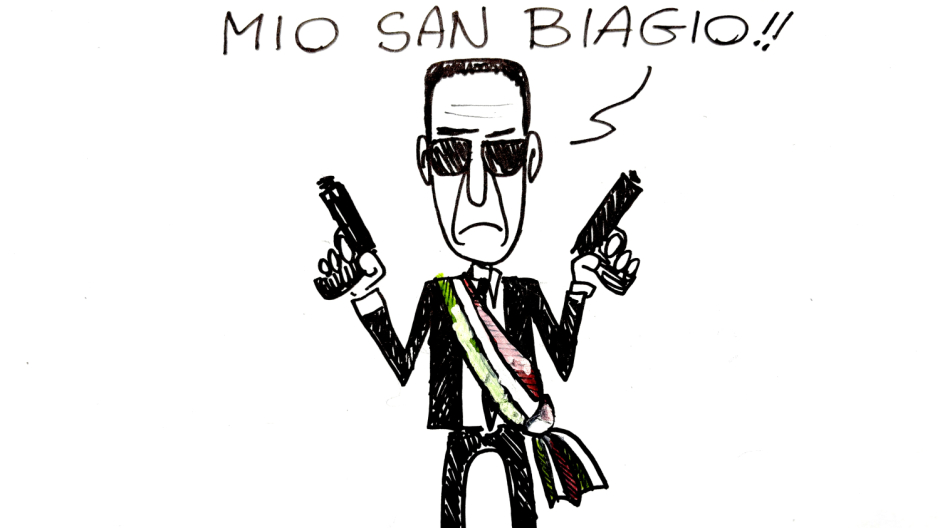 Il sindaco agguerrito - La vignetta di Lux 