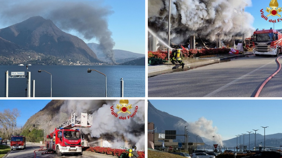 Negozio in fiamme, palazzina evacuata