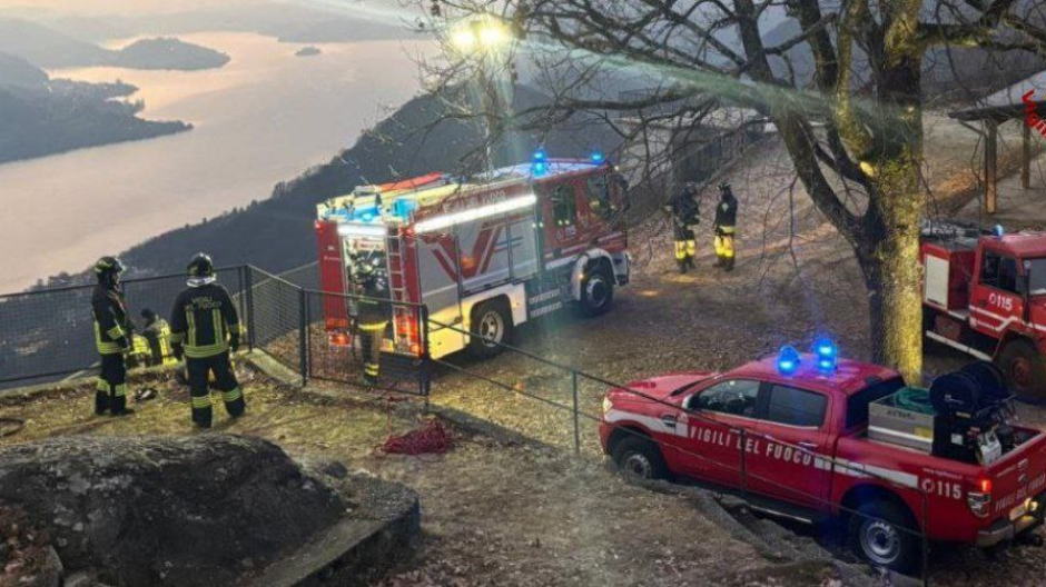 Incendio di vegetazione a Quarna Sopra nella notte di Capodanno