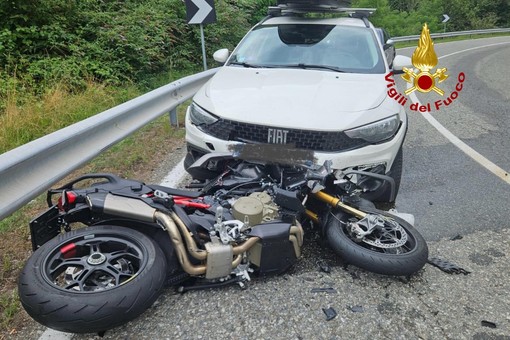 Incidente auto contro moto sulla Cremosina