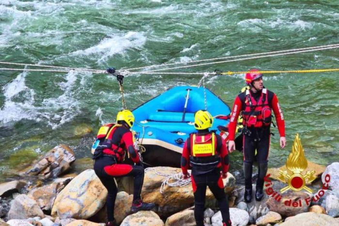 Vigili del fuoco: addestramento fluviale in Valsesia