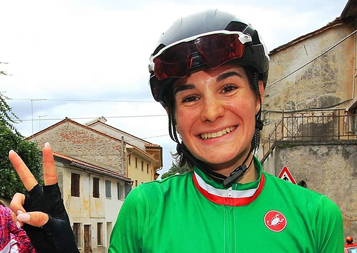 Arrivo col primo gruppo nella 2^ tappa del Tour de l'Avenir per Francesca Barale
