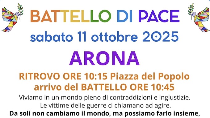 "Battello di Pace", il programma della tappa di Arona