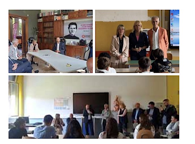 Primo giorno di scuola, l'assessore regionale Chiarelli a Borgomanero