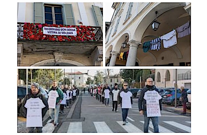 Oleggio: flash mob e installazione in piazza per dire "no" alla violenza sulle donne