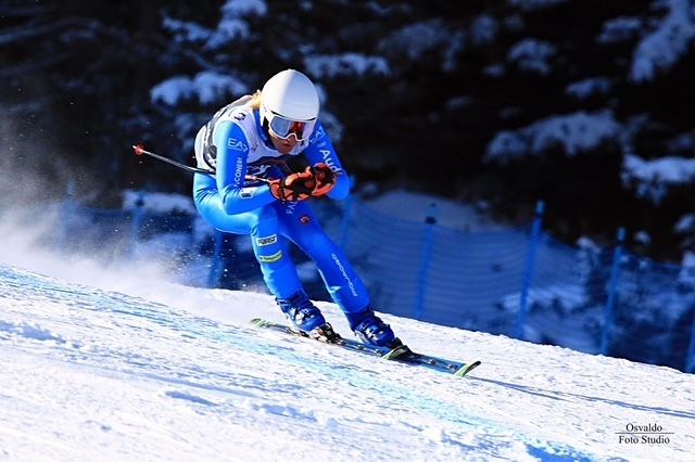Andrea Schranz in allenamento a Santa Caterina Valfurva per la Coppa Europa