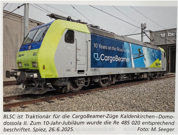 Da 10 anni BLS Cargo traina i treni di Cargobeamer