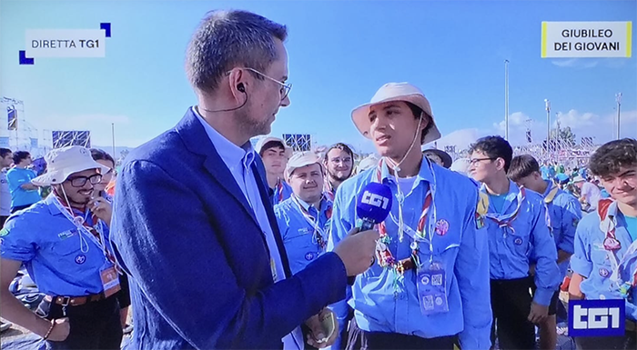 Gli scout di Omegna in tv per il Giubileo dei giovani
