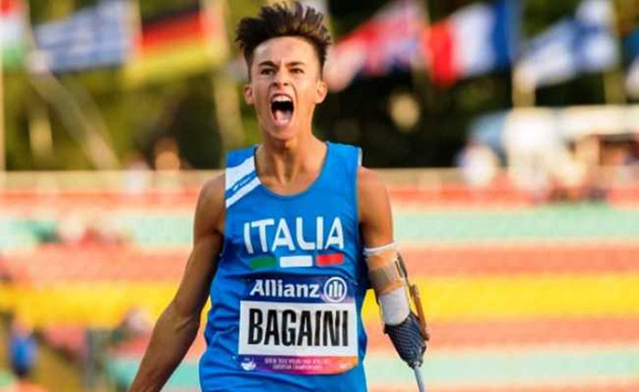 Riccardo Bagaini con la nazionale per i mondiali di Para Atletica in India