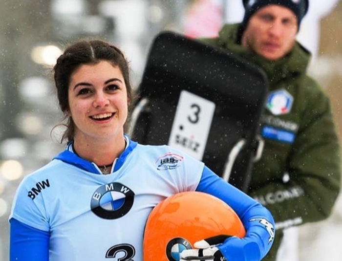 Test per la skeletonista Alessia Crippa sulla nuova pista olimpica di Cortina