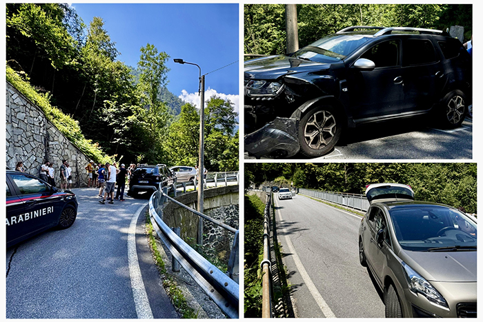 Incidente in Valle Antrona: scontro tra due auto sul ponte della frazione Rovesca