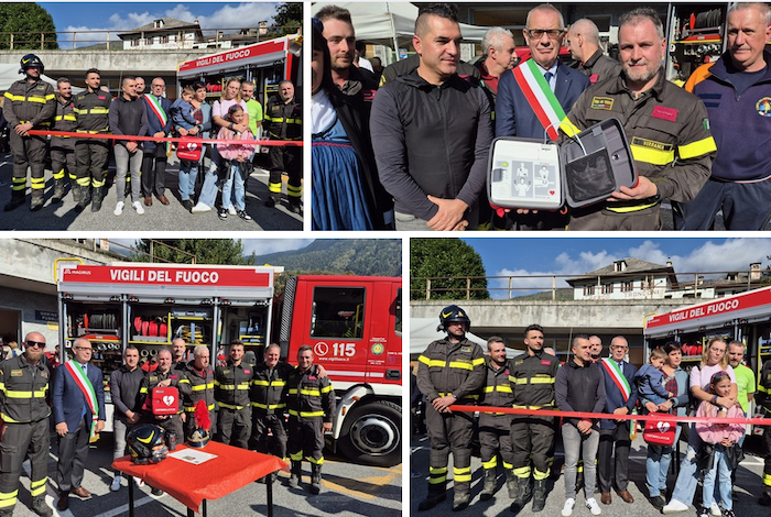 Varzo, nuovo defibrillatore ai Vigili del fuoco: la donazione in memoria di Matilde