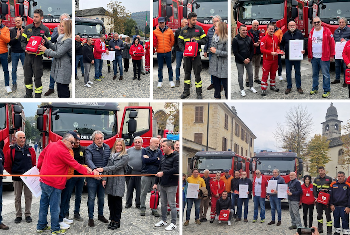 Un defibrillatore per i Vigili del fuoco di Baceno grazie a "Vigezzo ti aiuta"