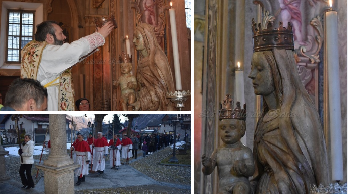 La nuova corona per l'antica statua della Madonna di Pianezzo - Foto 